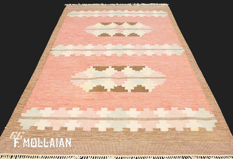 Semi-Antique Swedish Kilim n°:28387777